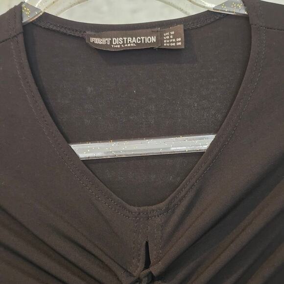 First Distraction Sext Black Maxi Slit Strap For Days Dress Sz. US 6 - Picture 7 of 9